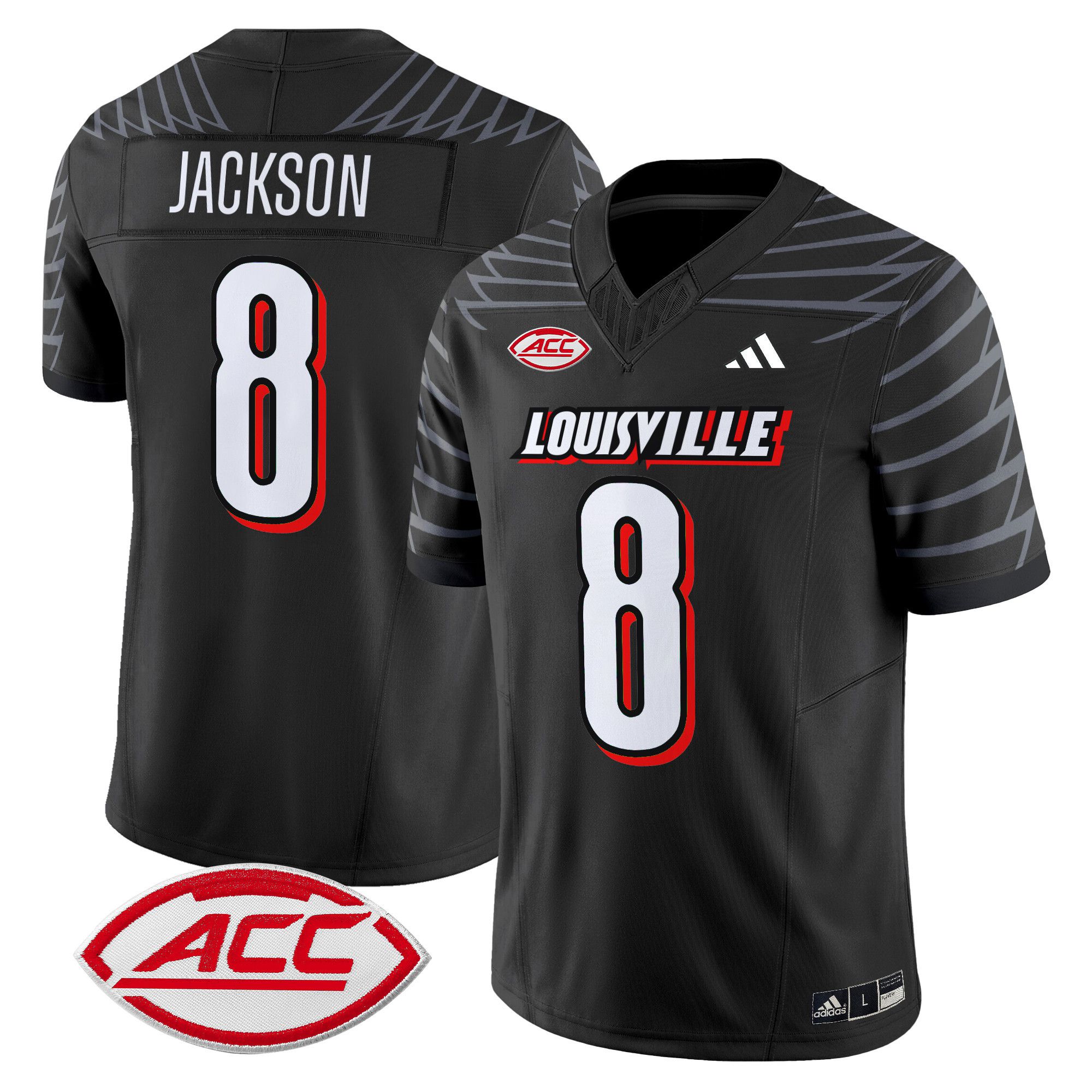 Men Louisville Cardinals #8 Jackson Black 2024 Vapor Limited NCAA Jersey style 1->more ncaa teams->NCAA Jersey